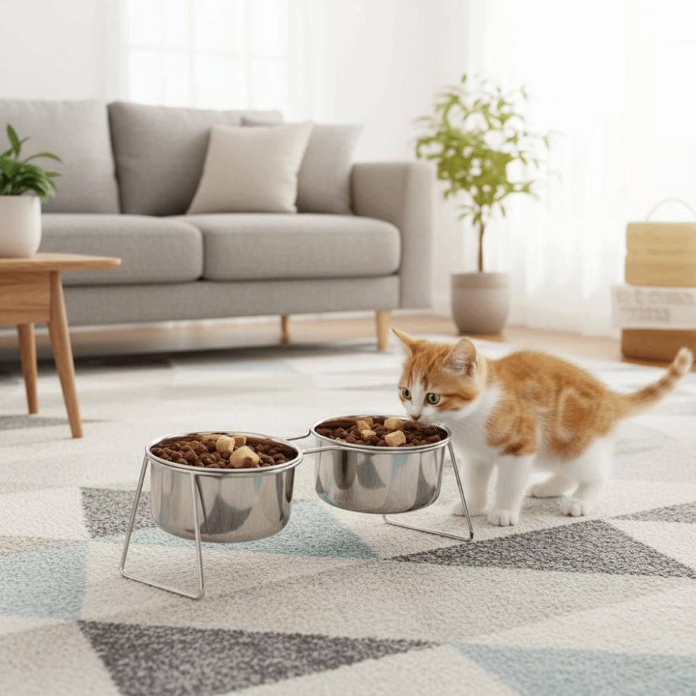 Fall-Resistant Neck Protector Bowl Anti-Tipping High Foot Dog Feeder  Travel