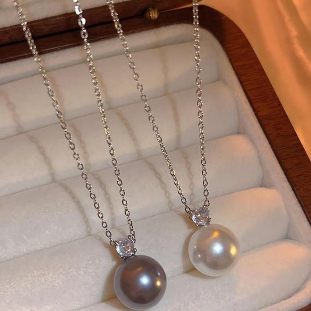 Women's Single Pearl Lina Chain Necklace 2 colors