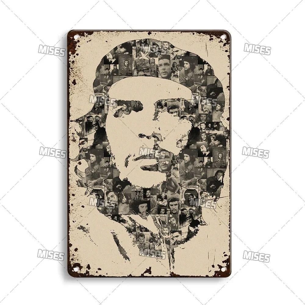 Retro Metalowy Znak Che Guevara Dekoracja Ścienna Sztuka Vintage Plakat Cynowy 20x30 cm