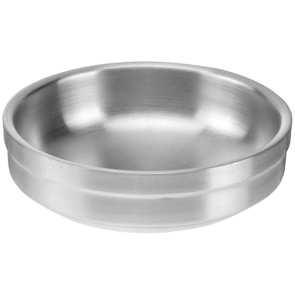 Thicken Seasoning Dish Saucer Appetizer Plate Stainless Steel Dish for Home Restaurant Daily Use (Diameter in 9cm)