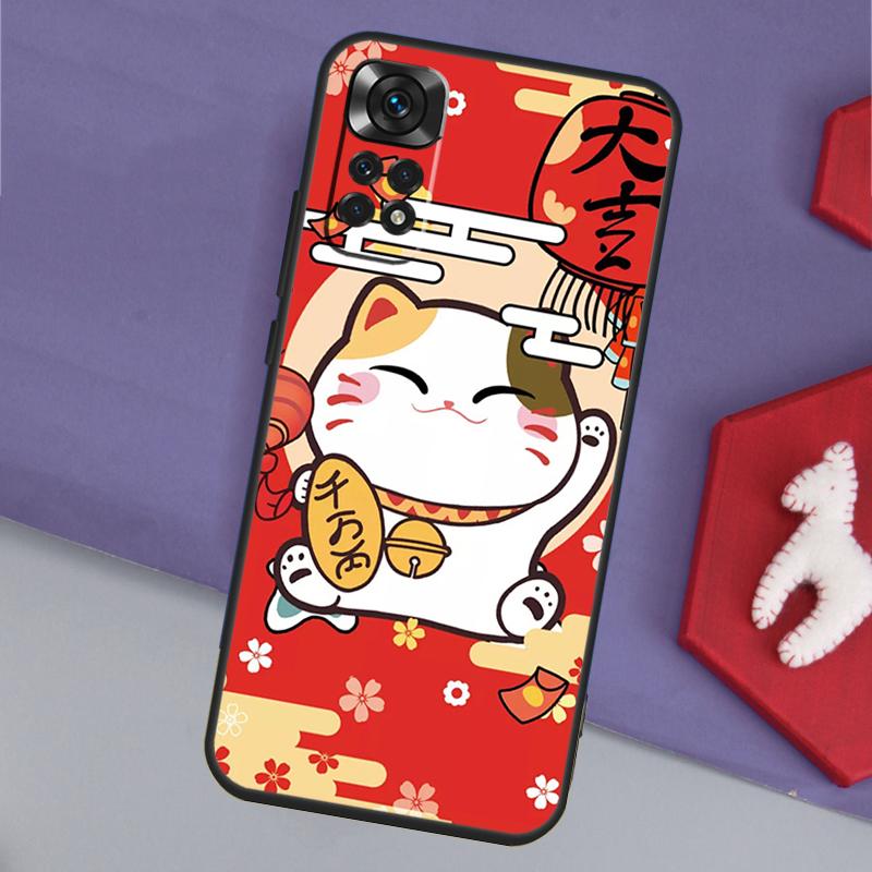 Cute Lucky Cat Funda For Xiaomi Redmi Note 14 13 12 Pro 11 9 10 9S 10S 11S 12S Redmi 14C 10C 12C 13C Case