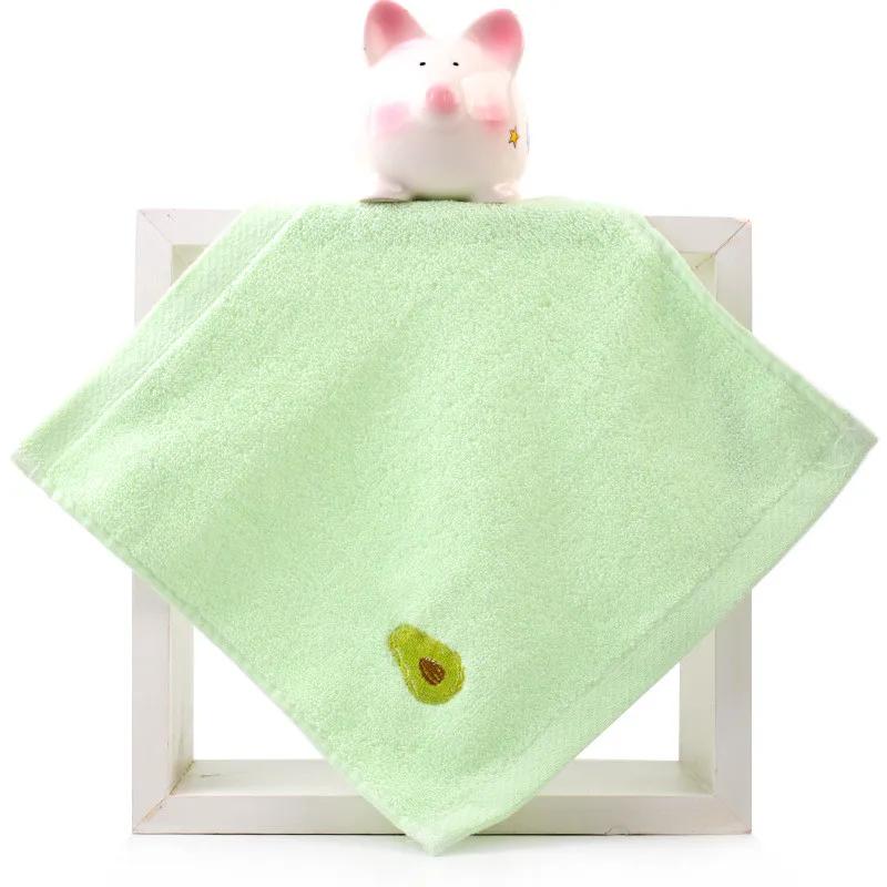 1Pc 25x25cm Small Square Face Towel Cartoon Embroidered Cotton Baby Child Kids Water Absorbent Soft Washcloth