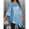 Women's Summer Loose Casual Crew Neck Seven-point Sleeve T-shirt