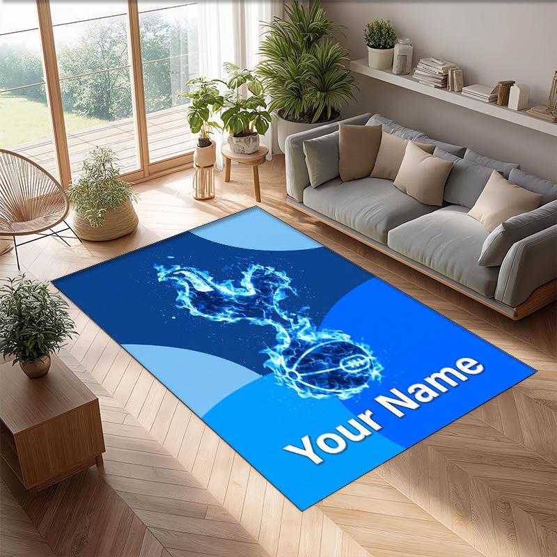 Tottenham Hotspur FC Printed Crystal Velvet Rug Non‑Slip Crystal Velvet Carpet For Sofa Bedroom Indoor Home Decoration