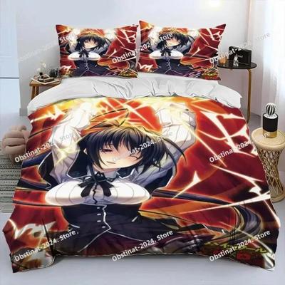 Anime High School DxD Sexy Rias Bedding Set Printed Set Duvet Cover Sheet Pillowcase Bed Full Quilt Cover Soft Queen King Size