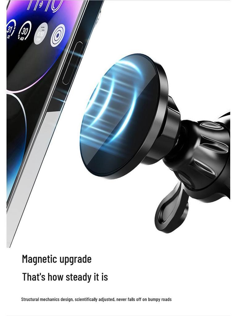 Magnetic Car Phone Holder - Clip-on for Navigation & MagSafe Air Vent Mount