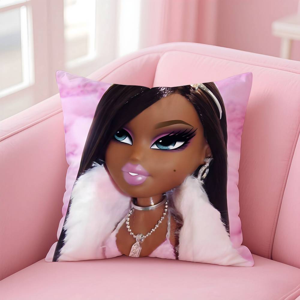 B-BratzZ Fashion m-Mask g-Girl Pillow Case Pattern Printing Pillowcase Living Room Sofa Cushion Cover Bedroom Room Decor