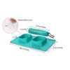 Pet Bowl Silicone Folding Pet Bowl Anti slip Dog Double Bowl Velvet Bag Dog Bowl Outdoor Portable Dog Bowl Food Foldable
