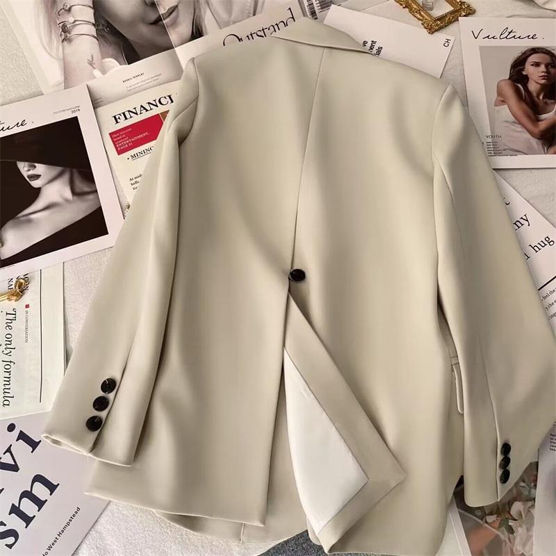 Damen Blazer Jacke Frühling Einreiher Lässig Schmale Passform Anzugmantel