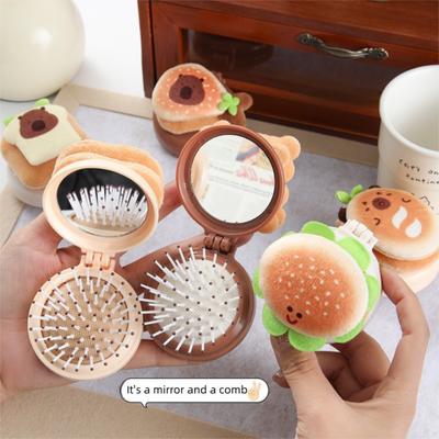 Lightweight Folding Mirror Comb Small Size Multifunctional Comb Travel Hair Brush  Travel Use