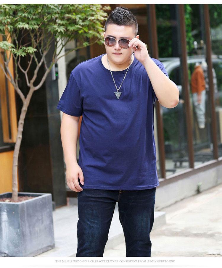 Men's Plus Size Casual Solid Color Short Sleeve Cotton T-Shirt for Team Building