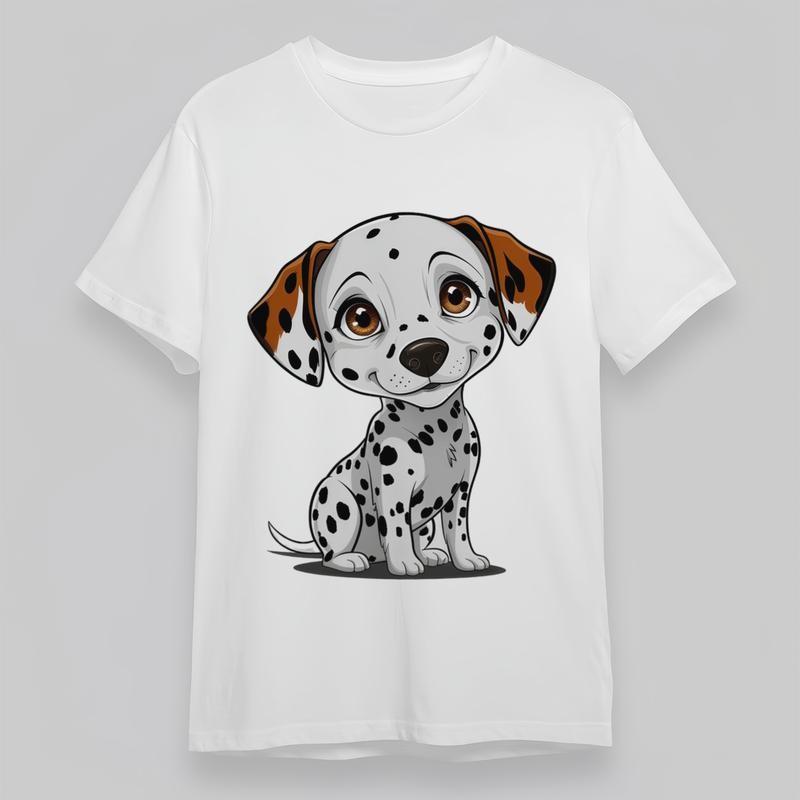 

Women s Plus Size Soft Classic T-Shirt Cartoon Dalmatian Graphic 100% Cotton Tee 4XL
