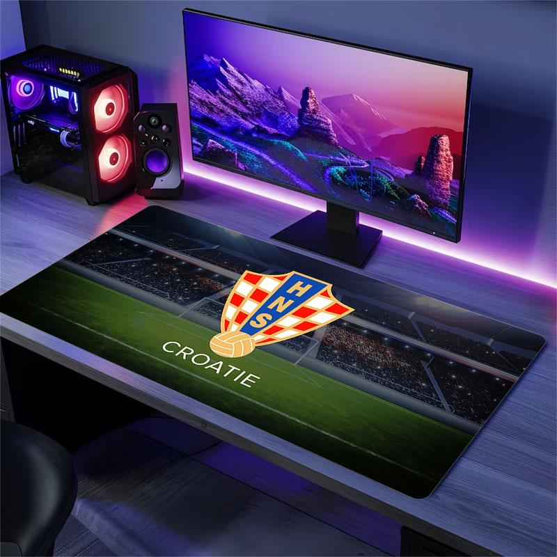 Croatia National Football Team Mouse Pad, Large Gaming Desk Mat, Non-slip XXL Mousepad for Laptop & Tablet, Mini PC Playmat with Stitched Edges