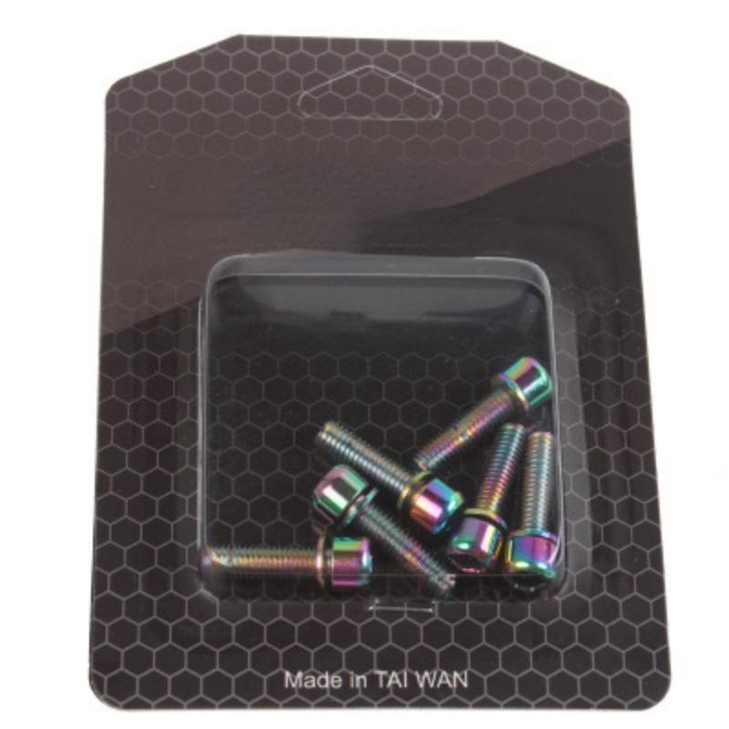 6Pcs/Set M5*18mm Bicycle Handlebar Screws Titanium-plated Colorful Stainless Steel Screws Stem Riser Screw Bolts