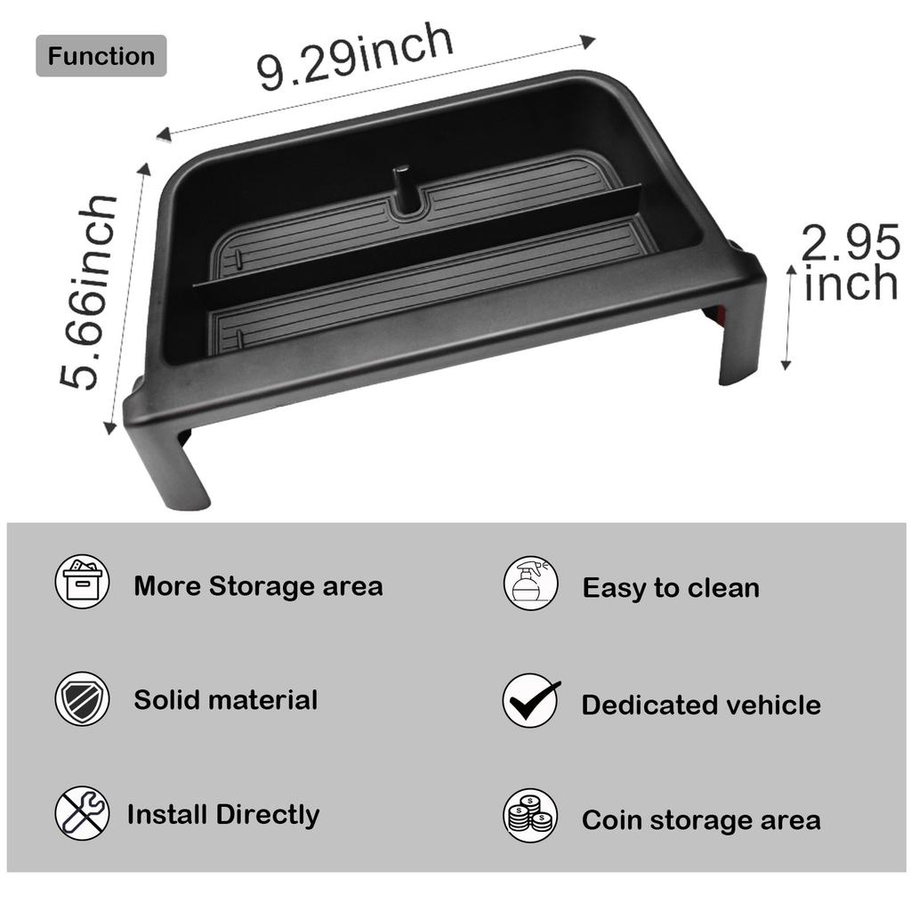 For 2020-2025 2025 Toyota Corolla & 2025-2025 Corolla Cross Center Console Dashboard Organizer Tray Dash Mounted Storage Box