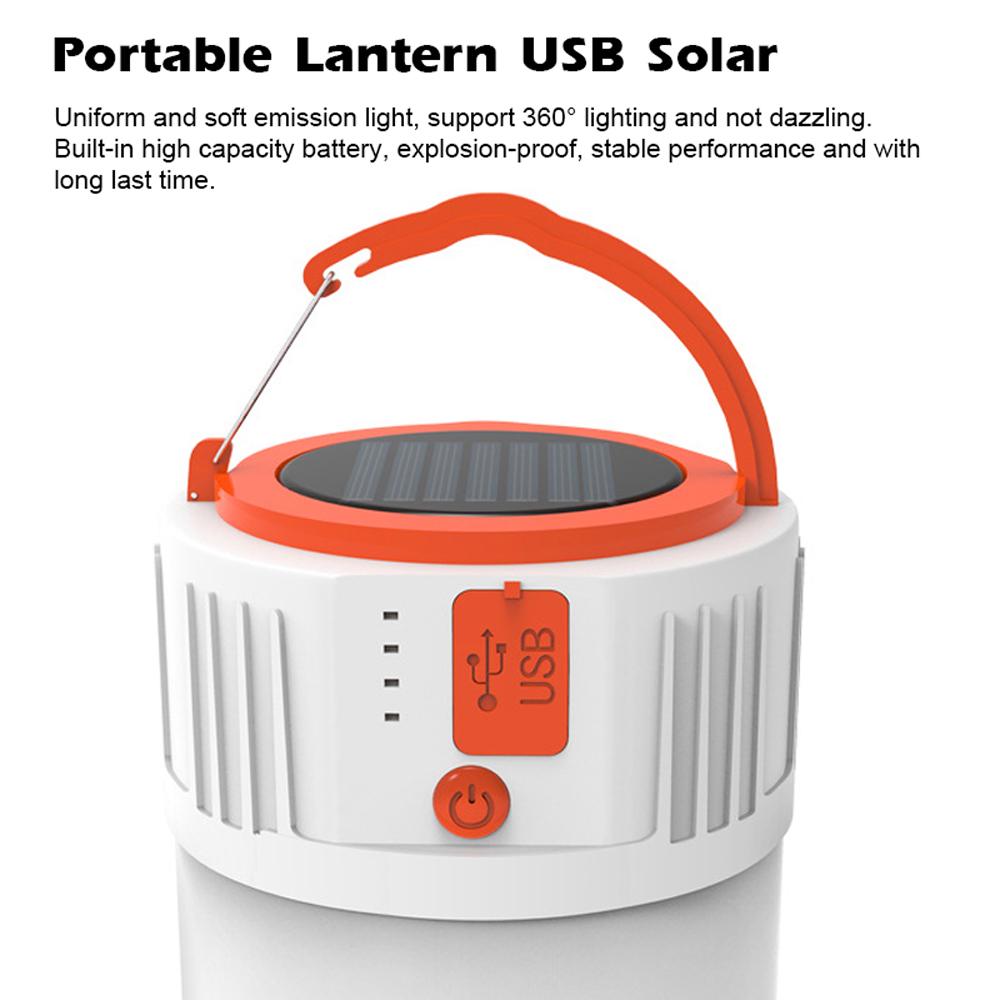 Lanternă portabilă USB cu energie solară mobilă cu 24 buc. margele de lampă pentru camping accidental în aer liber