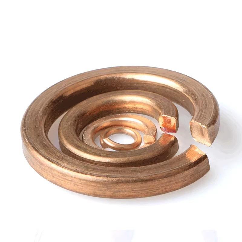 Pure Red Copper All-Copper Spring Washer, Bronze Round Washer Screw Metal Washer GB93
