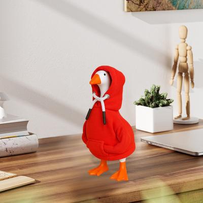 Desk Goose Hoodie 7-Inch Goose Statue Outfit Miniature Hoodie with Drawstring Clothes for Desktop Goose Table Decoration