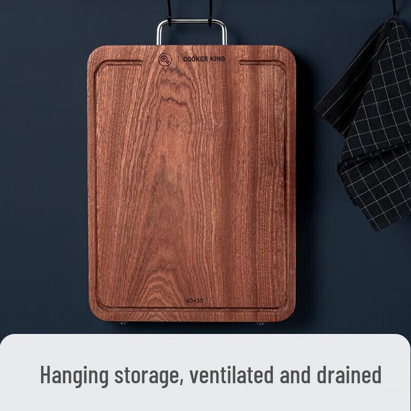 COOKER KING YC40CB Thick Blackwood Solid Wood Chopping Board