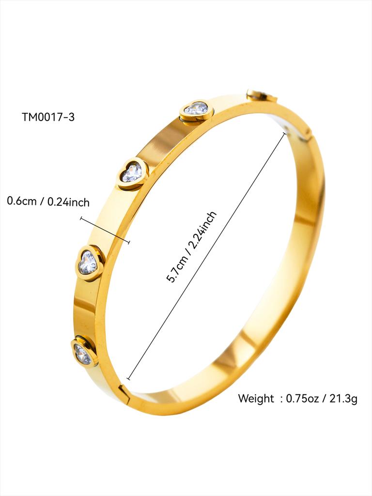 Fashion Personality Stainless Steel Diamond Lattice Bracelet Women'S Gold-Plated 18K Light Luxury Senior Sense Of Love Bracelet