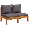 vidaXL 6 Piece Garden Sofa Set with Cushions Solid Acacia Wood
