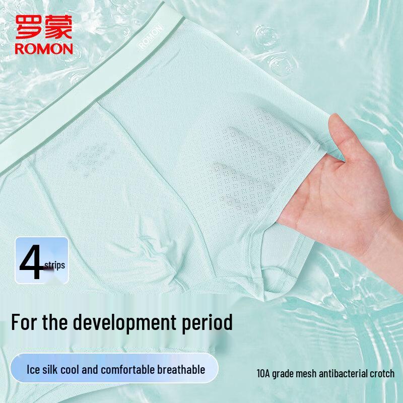 

Luomeng 4-Pack Teen Boys Ice Silk Breathable Boxer Briefs XL