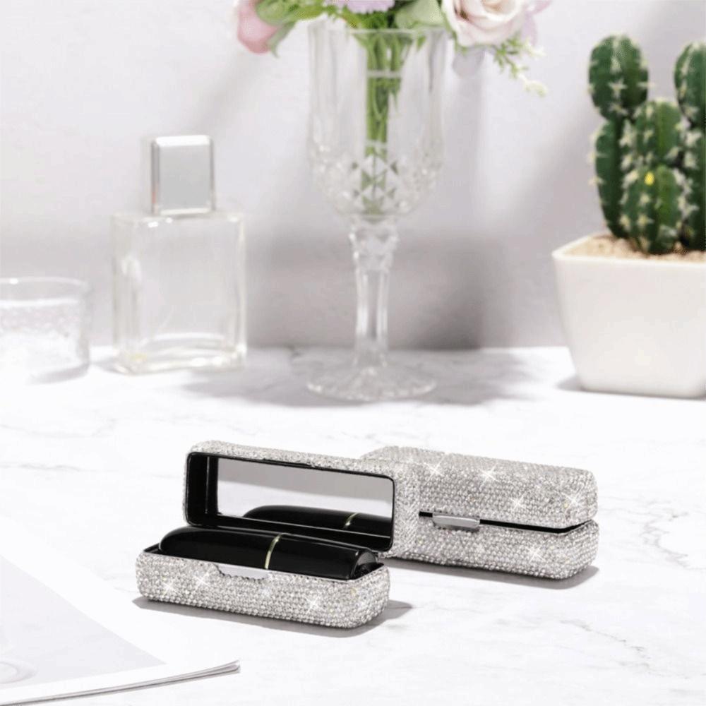 Mini Fashion Lipstick Bag Bucket Shaped Exquisite Lipstick Box Luxury Cute Lipstick Protective Cover With Mirror Gift