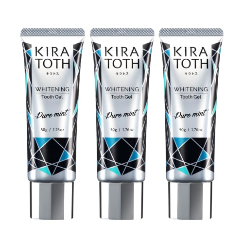 

KIRATOTH Ферментная отбеливающая зубная паста с древесным углем, Уход за свежестью дыхания, Двойное отбеливающее покрытие, Сделано в Японии (3 бутылки)