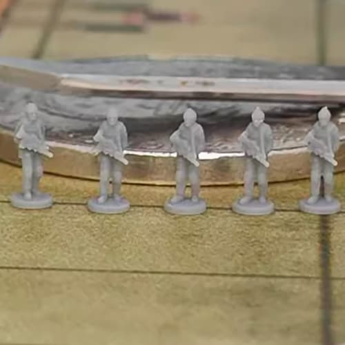 1 Set Standing Posture Soldier Model 1/700 1/350 Scale Military Man Soldier Mold Resin Figure Kit for DIY Military Scene Construction (1/350 (30pcs))