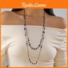Double Chain Floral Necklace For Women Long Pendant Summer Style