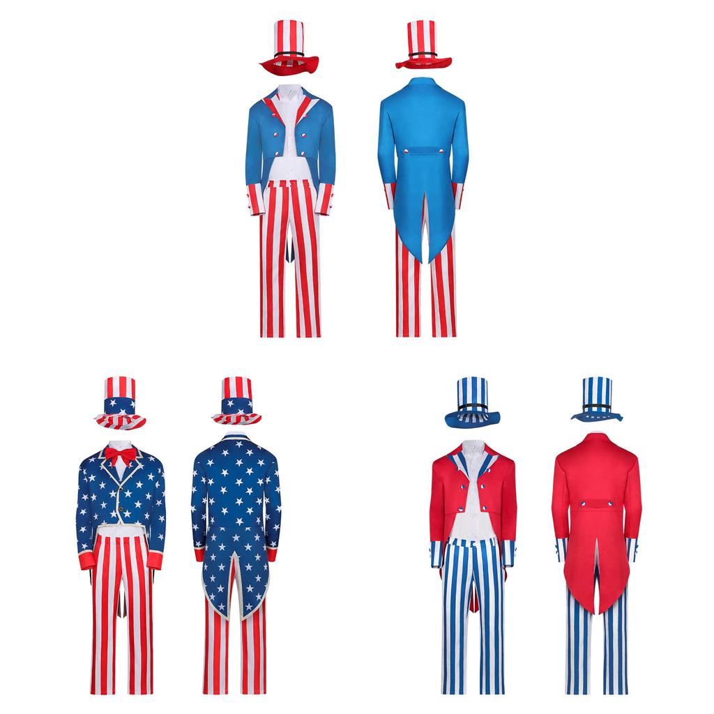 The Purge Anarchy Uncle Sam Costume Set With Star Print For Cosplay Events