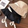 Fashion Polka Dot Ribbon Women Fisherman Hat Solid Color Lace Sunshade Hat Wide Brim Cotton Summer Sun Hat Hiking