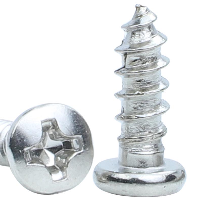 Large Round Head Nickel-Plated Self-Tapping Screws for Wood, Audio, M2/M3/M4