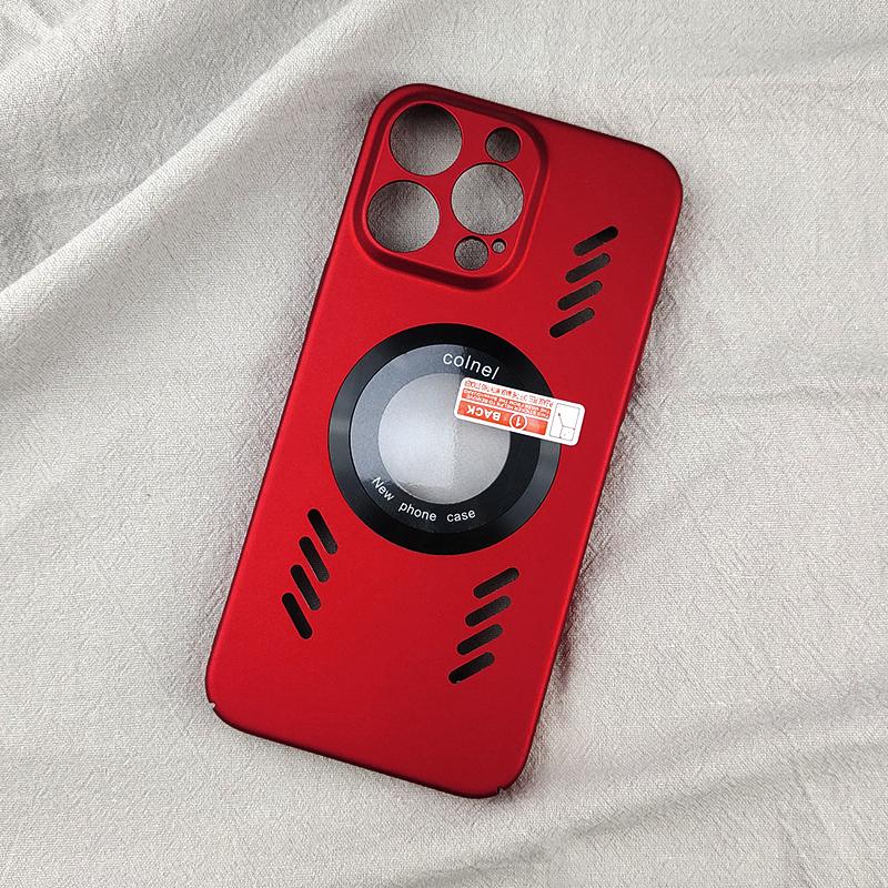 

Для iPhone 13 12 11 Plus X Xs Xr Pro Max mini Rock Sand Ice Магнитная лупа Рассеяние тепла Матовый корпус для ПК Дышащий охлаждающий противоскользящий чехол For iPhone 13 Pro Max красный