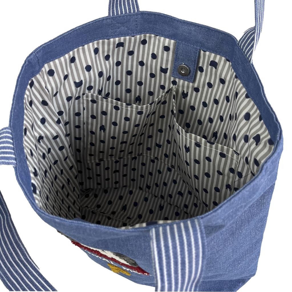 [Kusuguru Japan] Yarn-dyed Denim Tote Bag Paulo BL