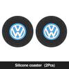 For Volkswagen VW 2Pcs Car Coasters Carbon Fiber Cup Holder Mat For VW Golf Passat b6 Jetta Car Interior Accessories Decorative Coasters keychain