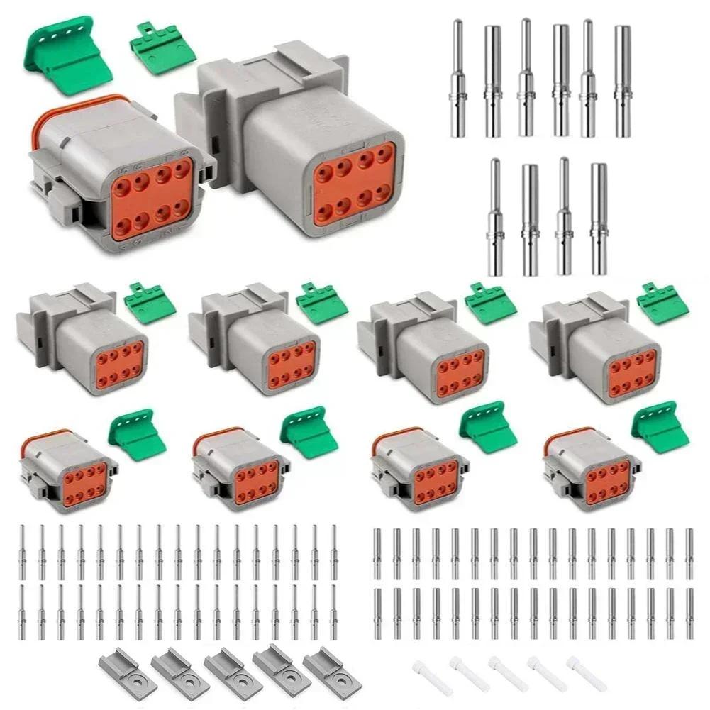 Gray, IP68 Waterproof DT Connector, 5-piece Set With Contact Kit, 16-20 Wire Gauge. Tool Accessories For Waterproof Connectors.