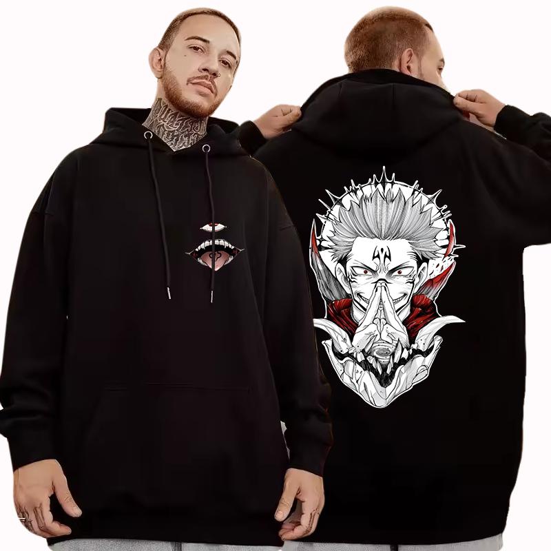 New Anime Ryomen Sukuna Print Sweatshirt Women's Men's Casual Top Harajuku Fashion Hooded Sweatshirt Long Sleeve Pullover