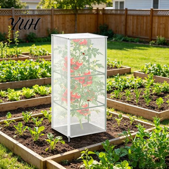 Insektenbarriere für Auberginen Garten Tomatenpflanze Abdecknetz Quadratischer Käfig, Vogelkontrolle Kleine Bauernhöfe Reißverschluss, Barriere, Netzabdeckungen Gartenarbeit