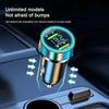 66W Car Charger Dual QC Fast Charging Adapter with Digital Display Blue Metal Design