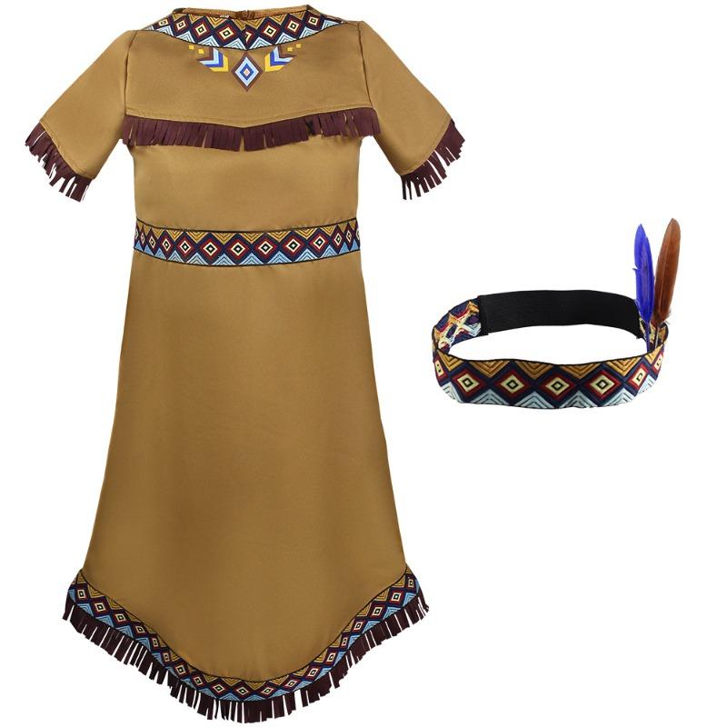 

Aboriginal cos children s dress christmas primitive skirt cosplay performance clothes 110