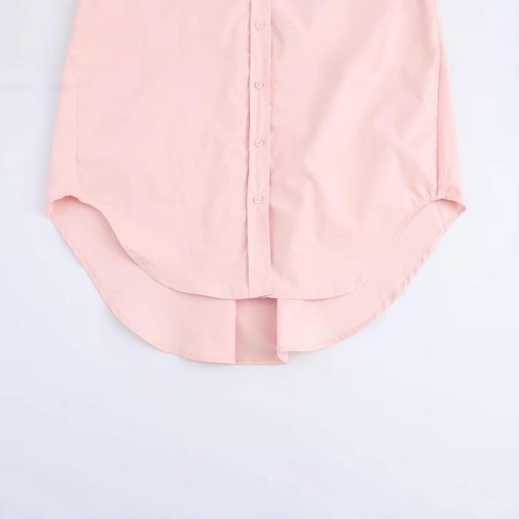 2025 Spring Women's European & American Style Casual Loose Long-Sleeve Cotton Shirt with Turn-Down Collar