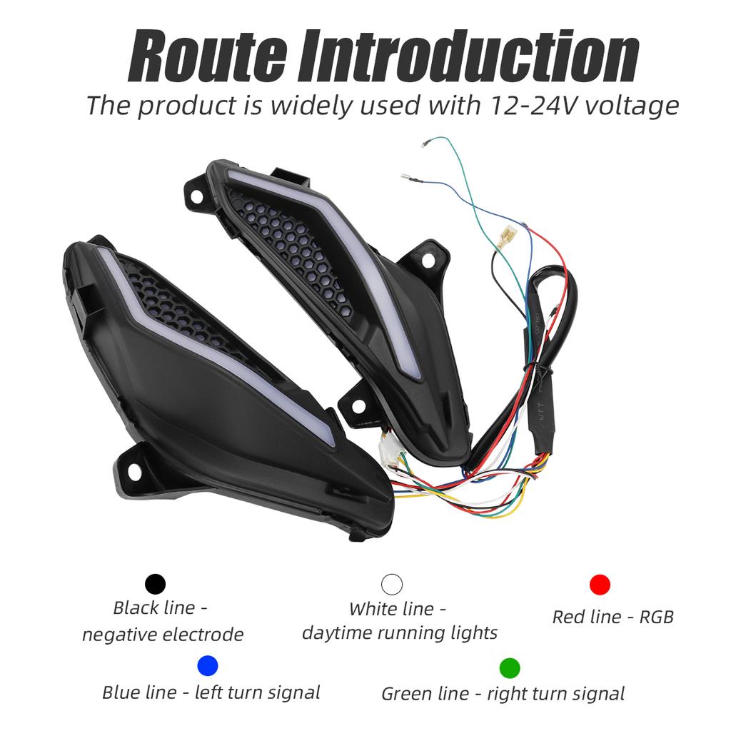 LED Turn Signal Side Lights for Honda RS150R V1 V2 V3 Featuring LED Core and Sturdy ABS Shell for Motorcycle Upgrade
