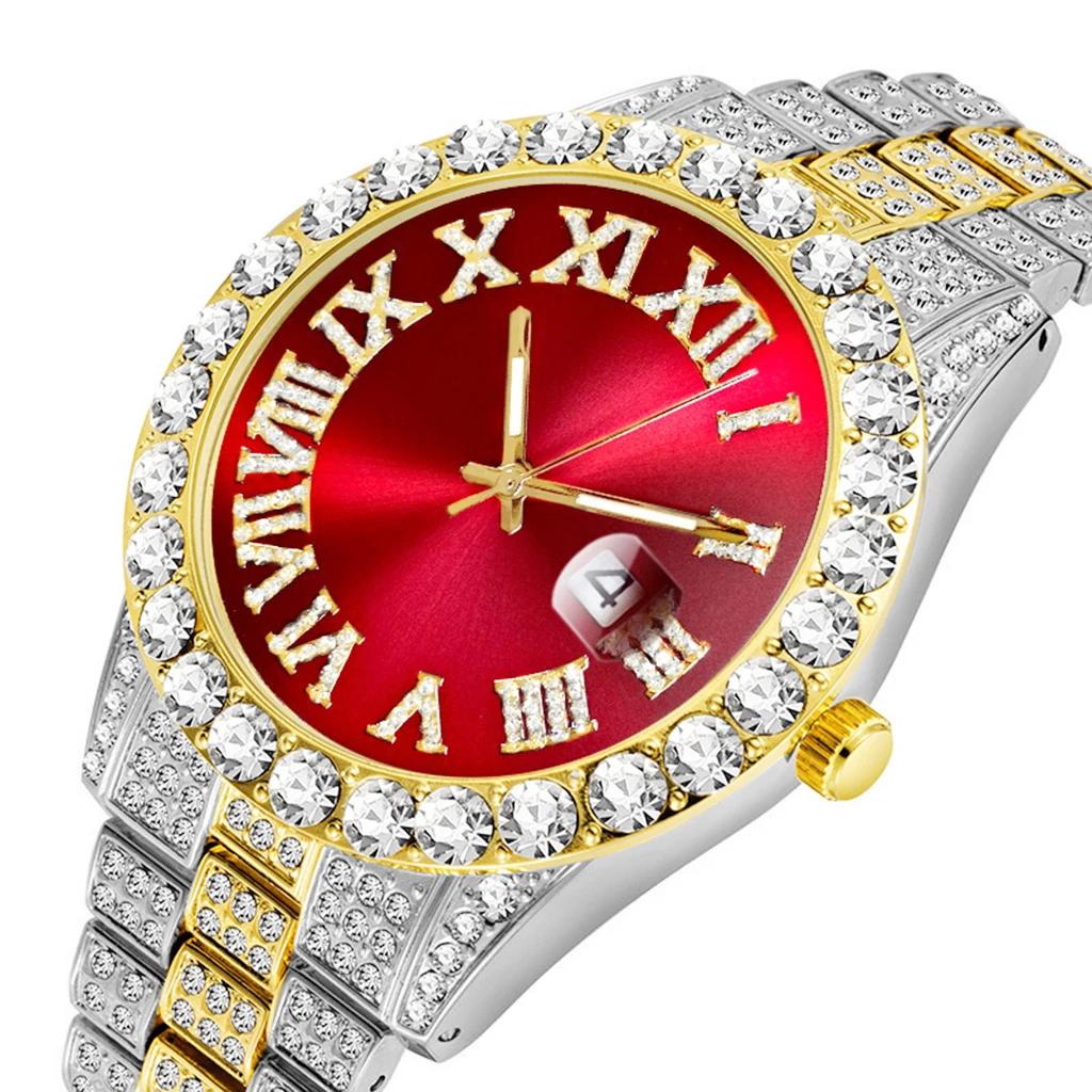 Iced Out Watch Men Luxury Brand Full Diamond Mens Watches AAA CZ Quartz Men's Watch Waterproof Hip Hop Male Clock Gift for Men