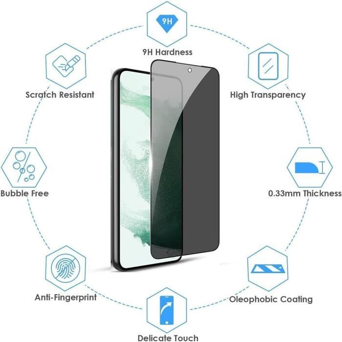 2 Verres Trempés Anti-Espion pour Samsung Galaxy A13 5G - BOOLING - Protection d'écran 9H