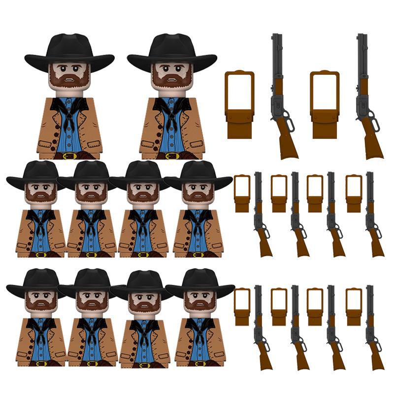 Kids Toys Civil War Volunteer Corps Infantry Soldiers West Cowboy  Weapon Equipment Figures Sets Childrens Birthday Gifts