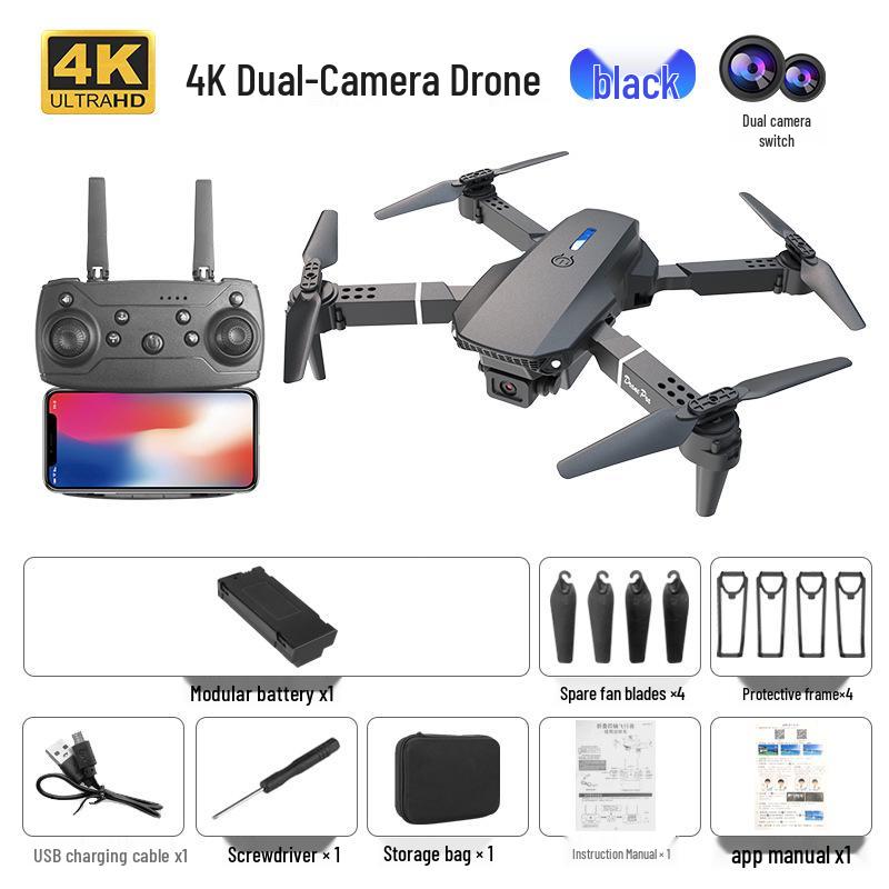 E88 Faltbare Drohne mit Dual-4K-Kameras und Fernbedienung
