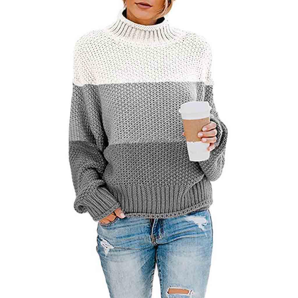 Womens Off The Shoulder Sweater Casual   Knitted Loose Long Sleeve Pullover