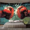Red Boxing Gloves Collision Sports Wall Tapestry Gym Motivation Poster Vintage Grunge Background Cloth Fitness Room Decormancave