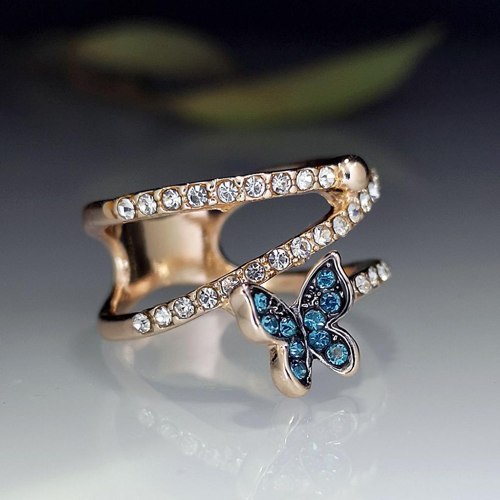 Zircon Butterfly Engagement Rings for Women Fashion Brand Jewelry Gift